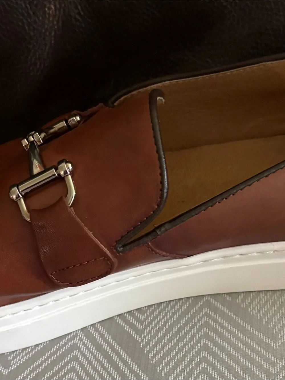 Men’s Chancellor Collection by Mark .Nolan. Brown Leather Slip-On Loafers, 13